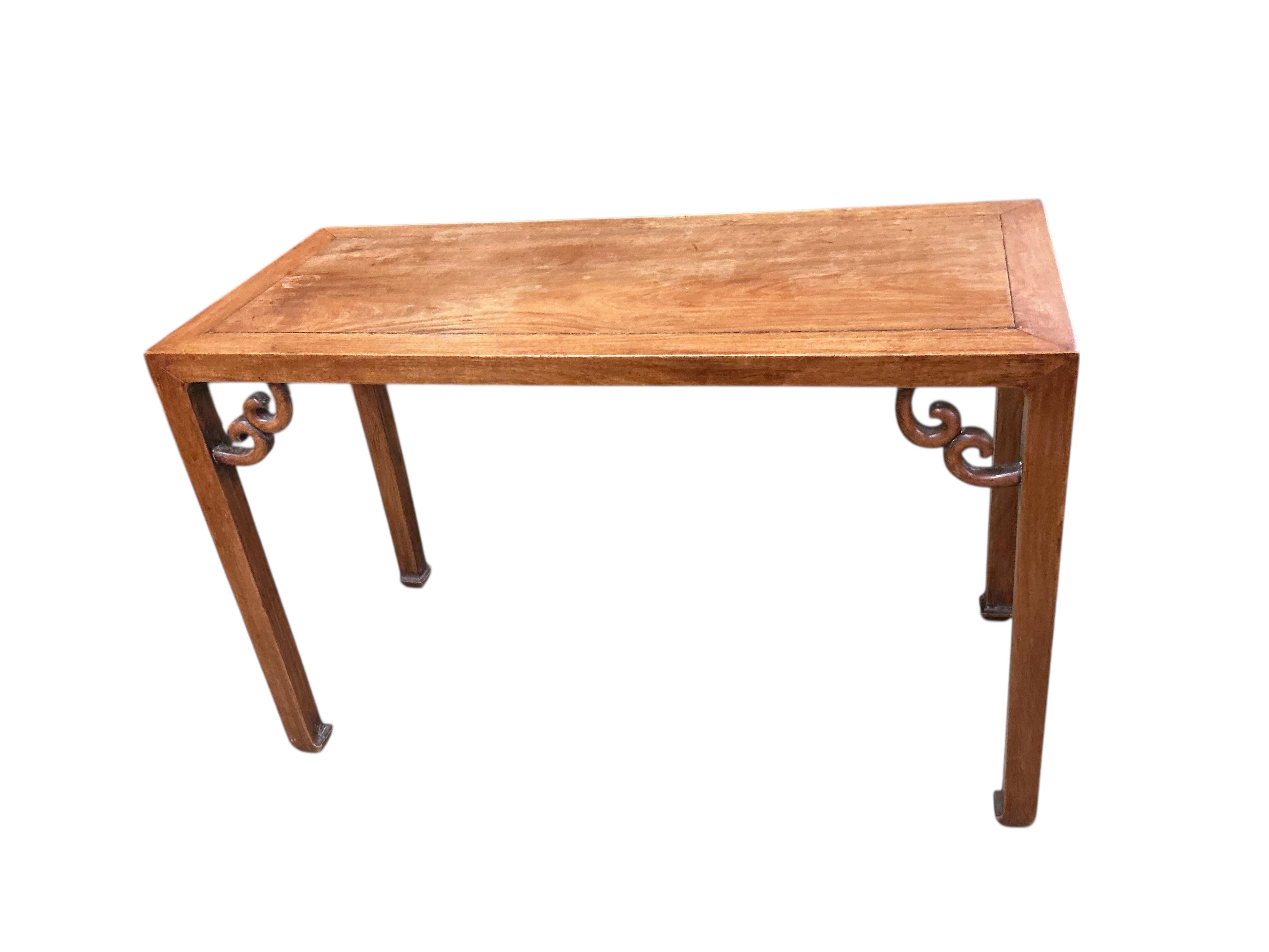 An early 20th century Chinese hardwood altar table, width 119cm, depth 51cm, height 77cm